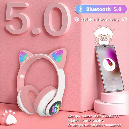 Audífonos Bluetooth Gato Luminosos