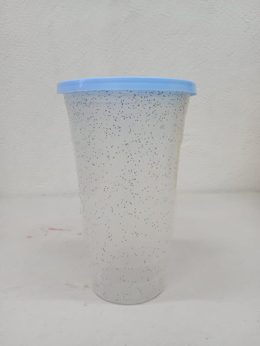 VASO CUADRADO GLITTER 600 mL